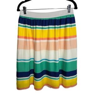 Merona Multicolor Striped Accordion Pleated Skirt Women's Size Medium